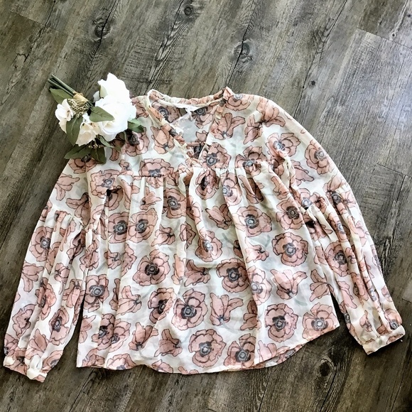 Lucky Brand Tops - NWT Lucky Brand Pink Floral Blouse